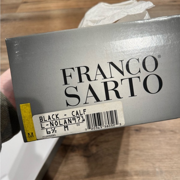 FRANCO SARTO Vintage Black Leather Block Heel Loafers | Size 6.5 - Picture 7 of 7